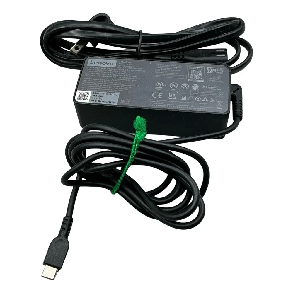 Lenovo 65W USB-C AC Adapter Charger ADLX65YCC2D SA10W86255 Black 2022